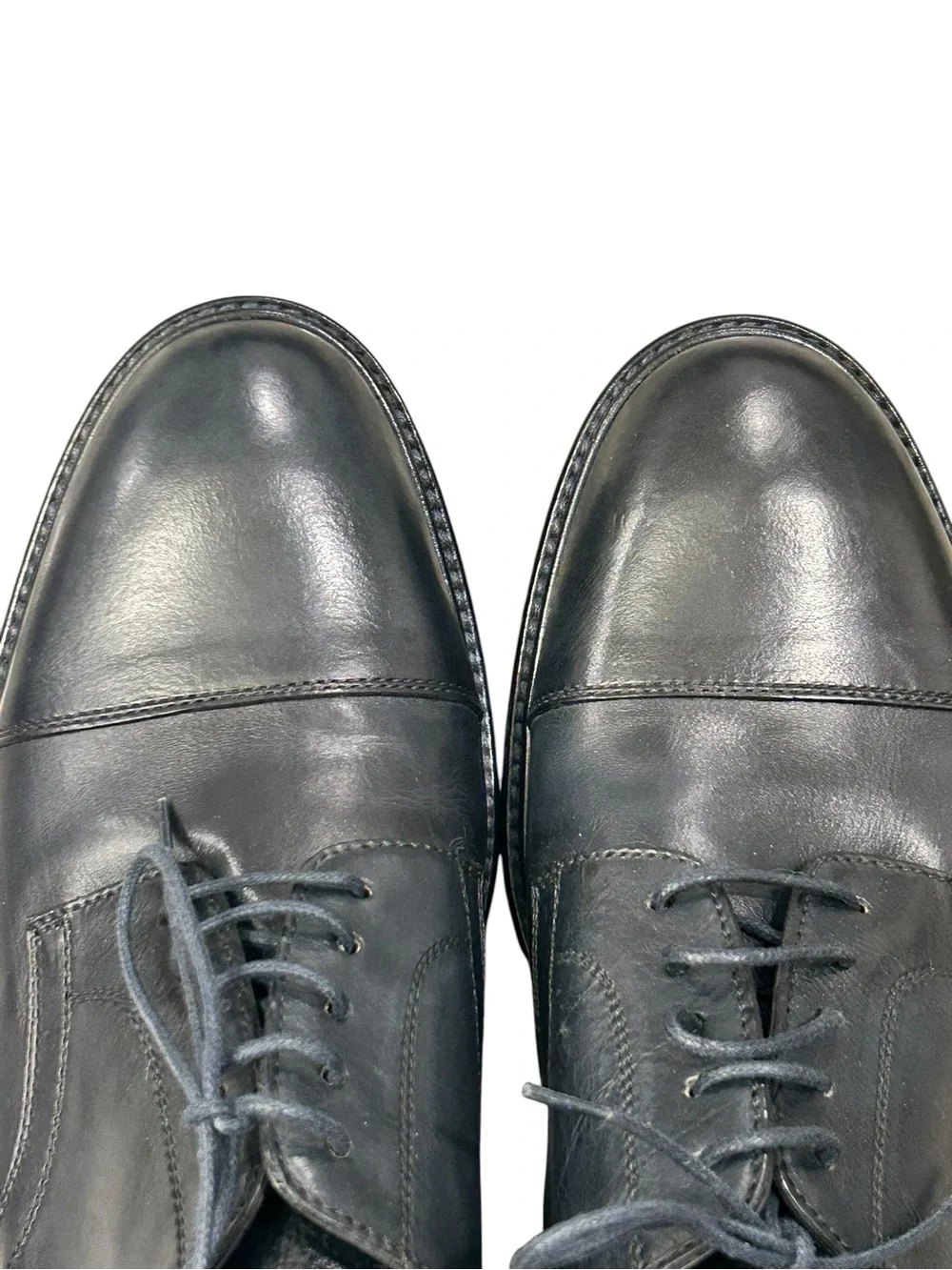 Paul Smith Black Leather Cap-Toe Derby Oxford Shoes Men’s 7 Italian Dress Formal